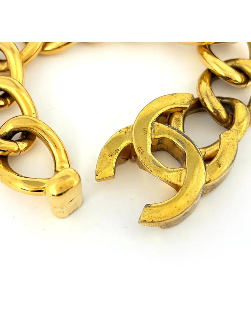 Chanel CC Logo Bracelet Gold Plated